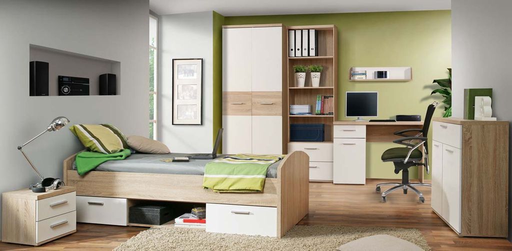 WARNA Nachtkommode Sonoma Eiche / Weiß Produktbild 3
