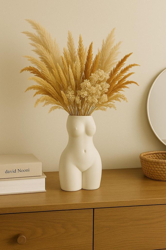Vase Aurice Frauenkörper Weiß Porzellan Modern Matt Produktbild 