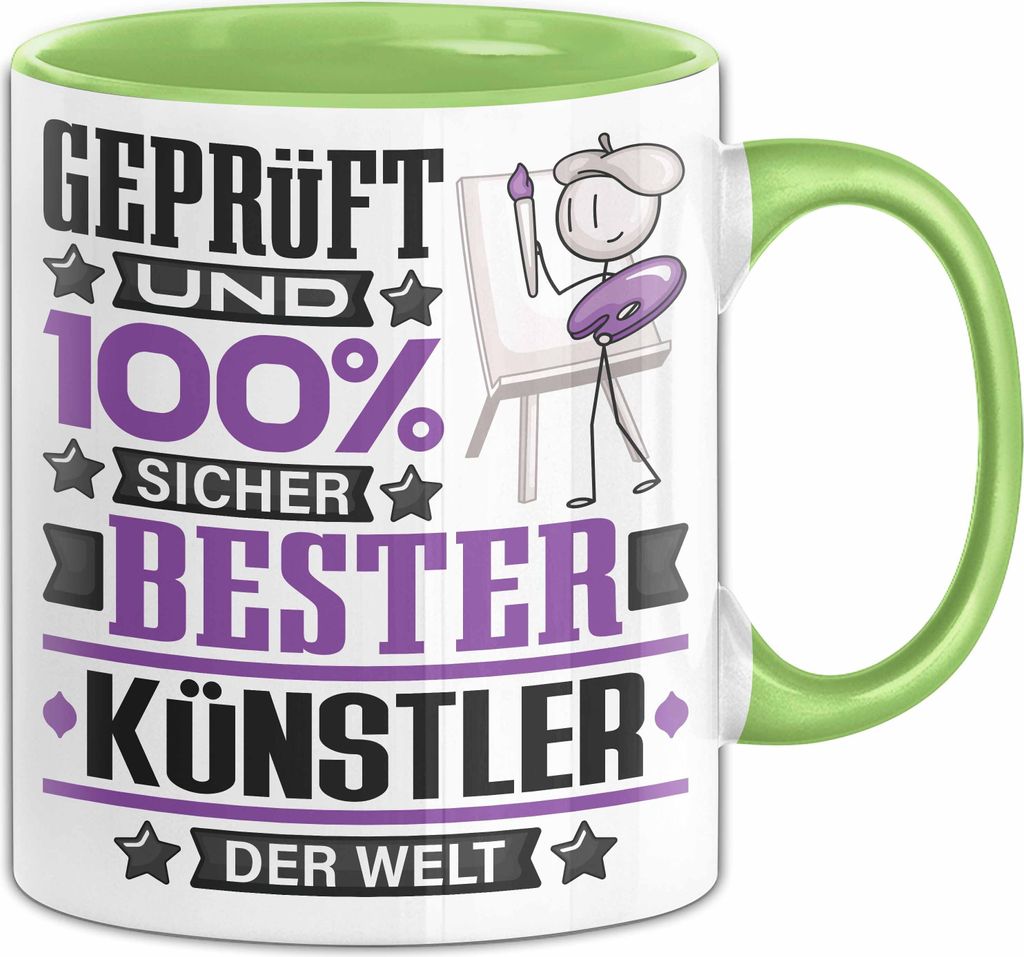 Künstler Geschenk Lustiger Spruch für Künstler Geschenkidee Bester Künstler Der Welt (Grün)