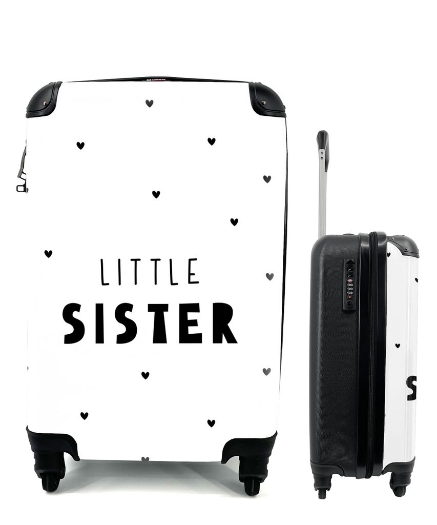 MuchoWow Koffer Handgepäck Trolley Rollkoffer Kleine Reisekoffer mit 4 Rollen - Mädchen - Kleine Schwester - Sprichwörter - Zitate - Cabin Siz...