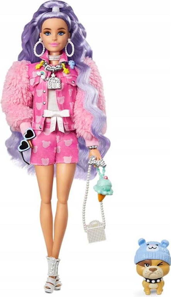 Barbie Extra Puppe mit lila-welligem Haar, Anziehpuppe, Produktbild 11