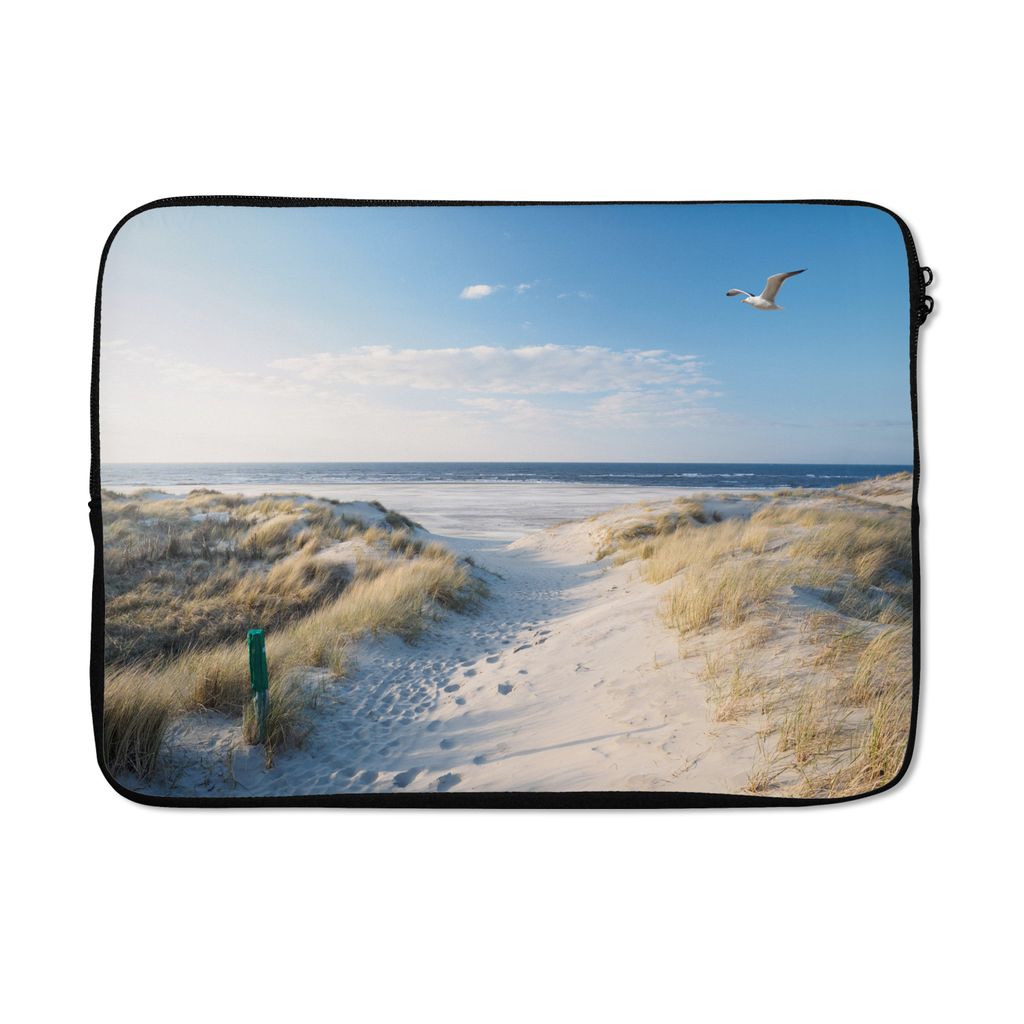 MuchoWow Laptop Hülle 13 Zoll Düne - Möwe - Strand - Meer - Sonne Laptoptasche - Laptophülle - Sleeve - Rundumschutz