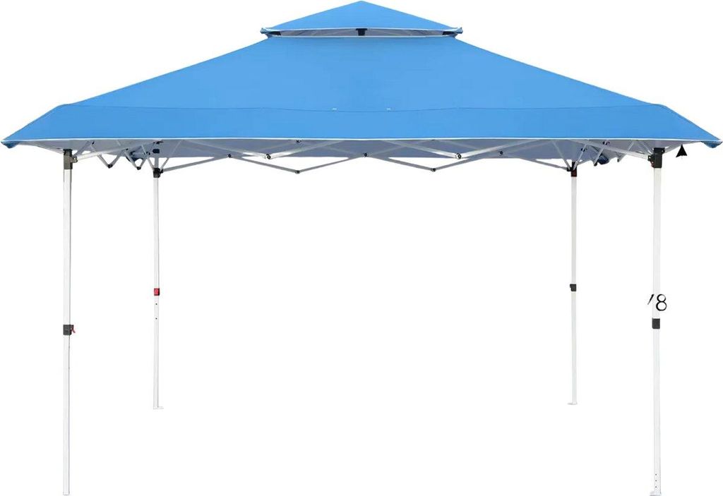 Gazebo – Pavillon – Pop-up Partytent – Strandzelt – Für Terrasse, Garten & Feiern – 3,6x3,6m – Blau – Wasser- & UV-beständig – H...