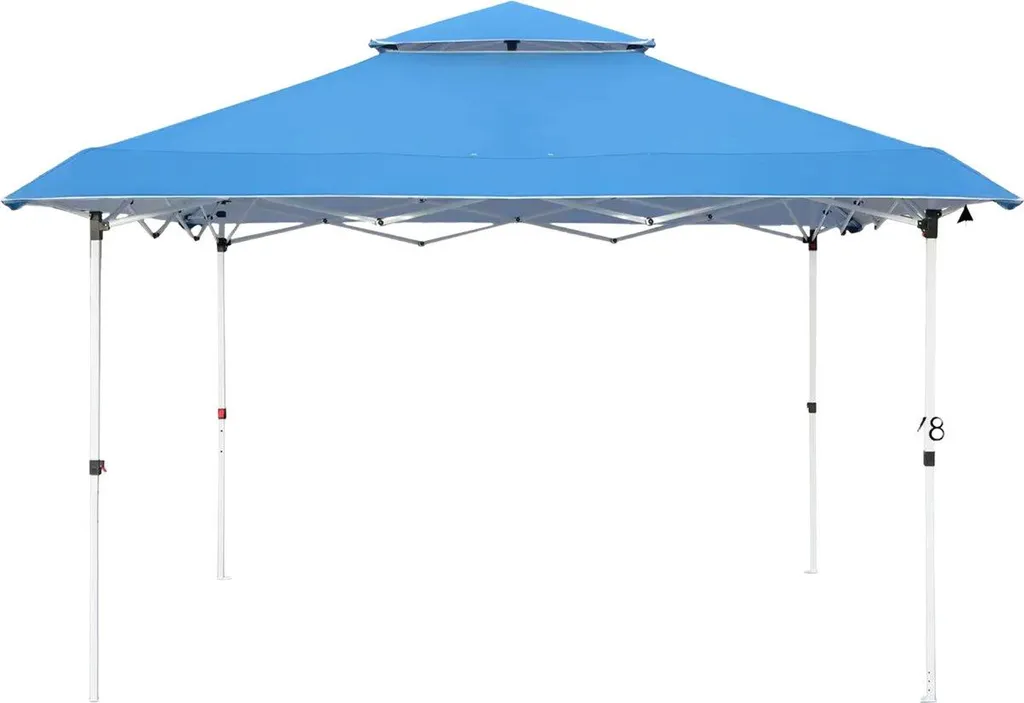 Tente de réception pour fête et jardin 3,6x3,6m - Abri bleu réglable