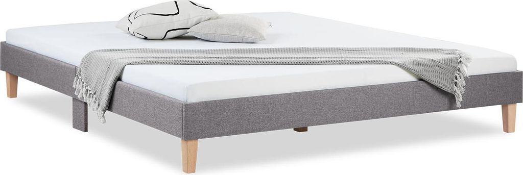 Homestyle4u čalúnená posteľ 180 x 200 cm sivá manželská Obrázok produktu 