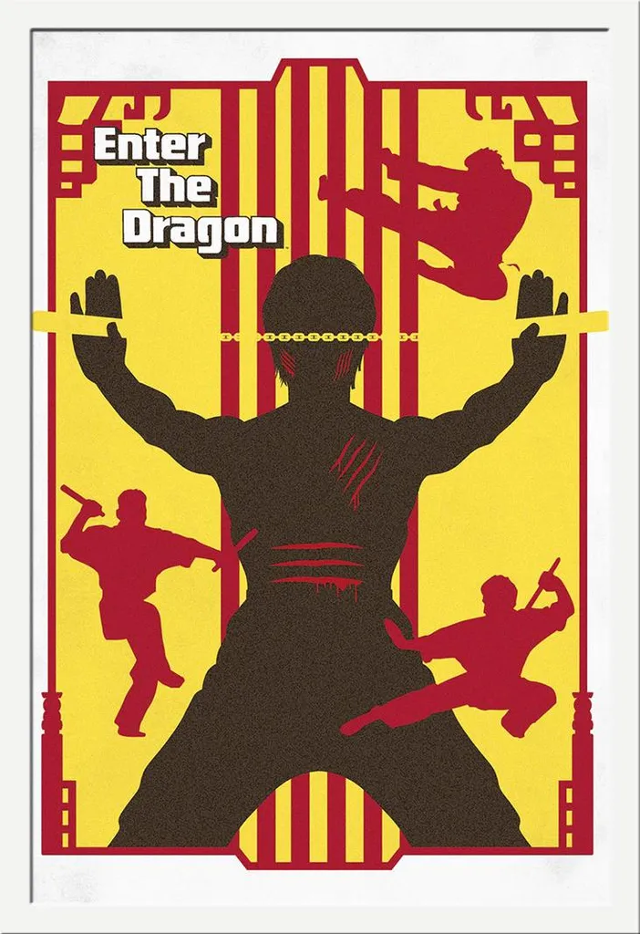 Poster Bruce Lee Enter the Dragon Incorniciato - Edizione Warner 100
