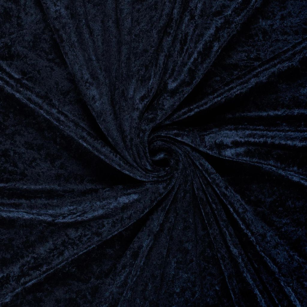 Samtstoff 0,5m Schritte - Meterware 147 cm breit – Velvet Stoff viele Farben | Dekostoff, Polsterstoff & Nähstoff 008 Marine