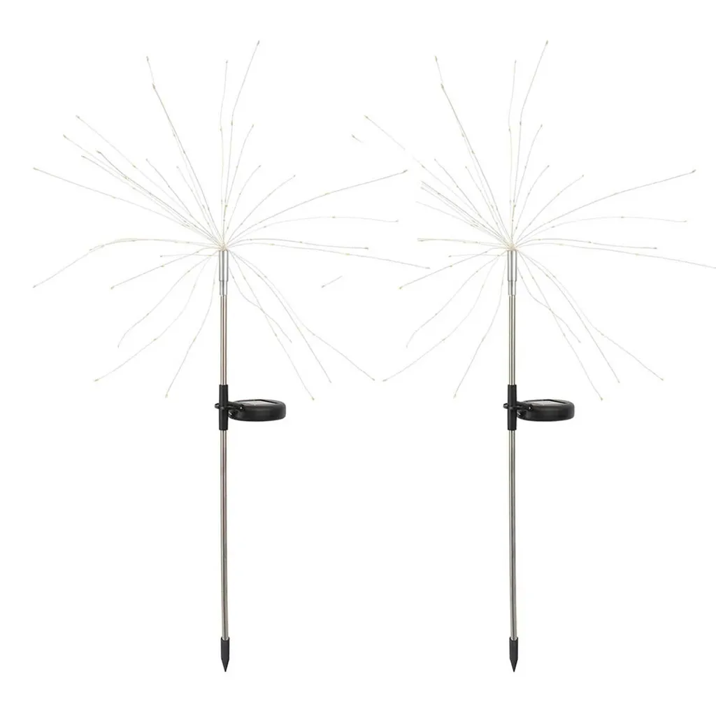 Balise de jardin solaire LED effet feu d'artifice H97cm FIREWORKS lot x2