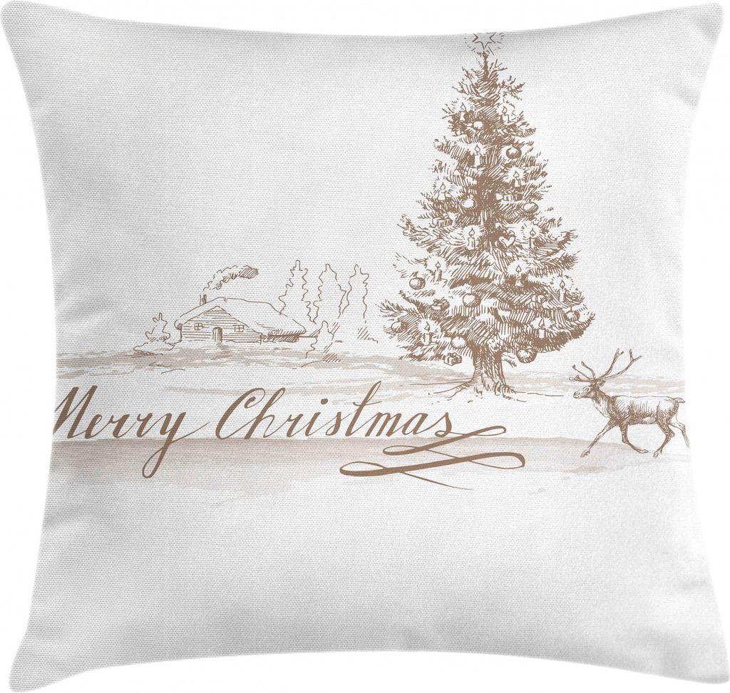 ABAKUHAUS Weihnachten Kissenbezug, Weinlese-klassisches Weihnachten, Waschbar mit Reißverschluss Kissenhülle mit Farbfesten Klaren Farben Beidsei...