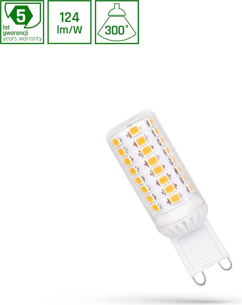 Spectrum LED Leuchtmittel Stiftsockellampe 4,5W G9 klar 560lm 840 Neutralweiß 4000K 300°