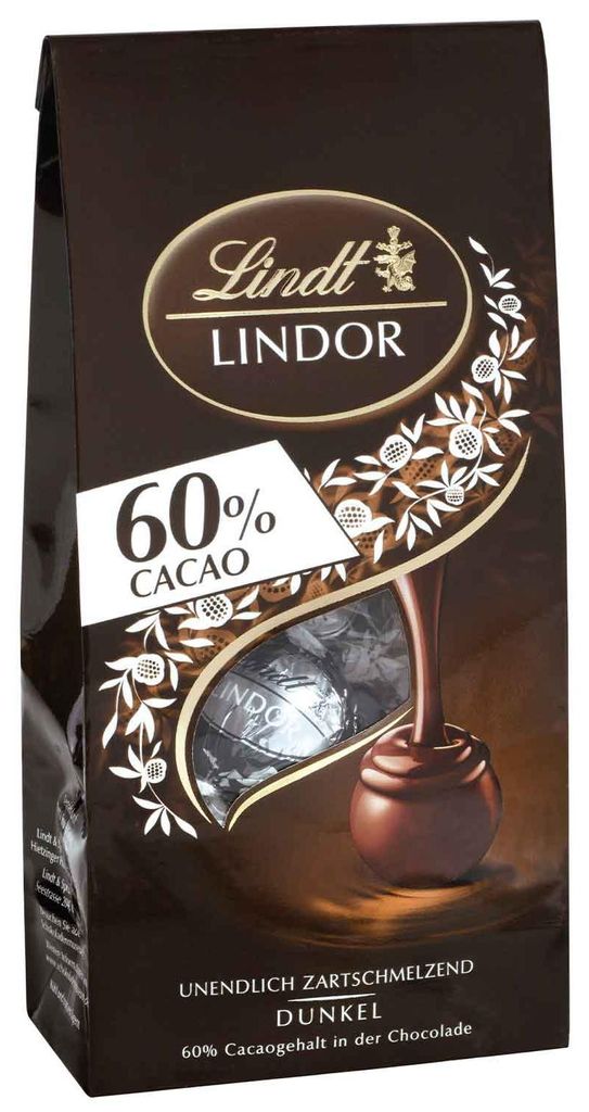 Lindt Lindor Kugeln 60% Cacao Feinherb 99g Produktbild 