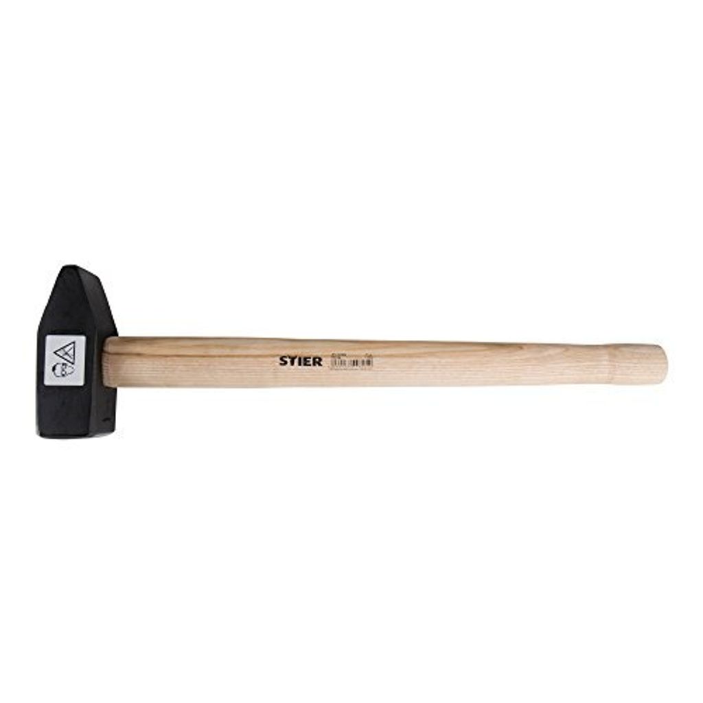 STIER Vorschlaghammer, 3 kg, Eschenstiel für optimale Handhabung, DIN 1042 konform, aus Spezialstahl, ideal für Renovierungs- und Abrissarbeiten,...