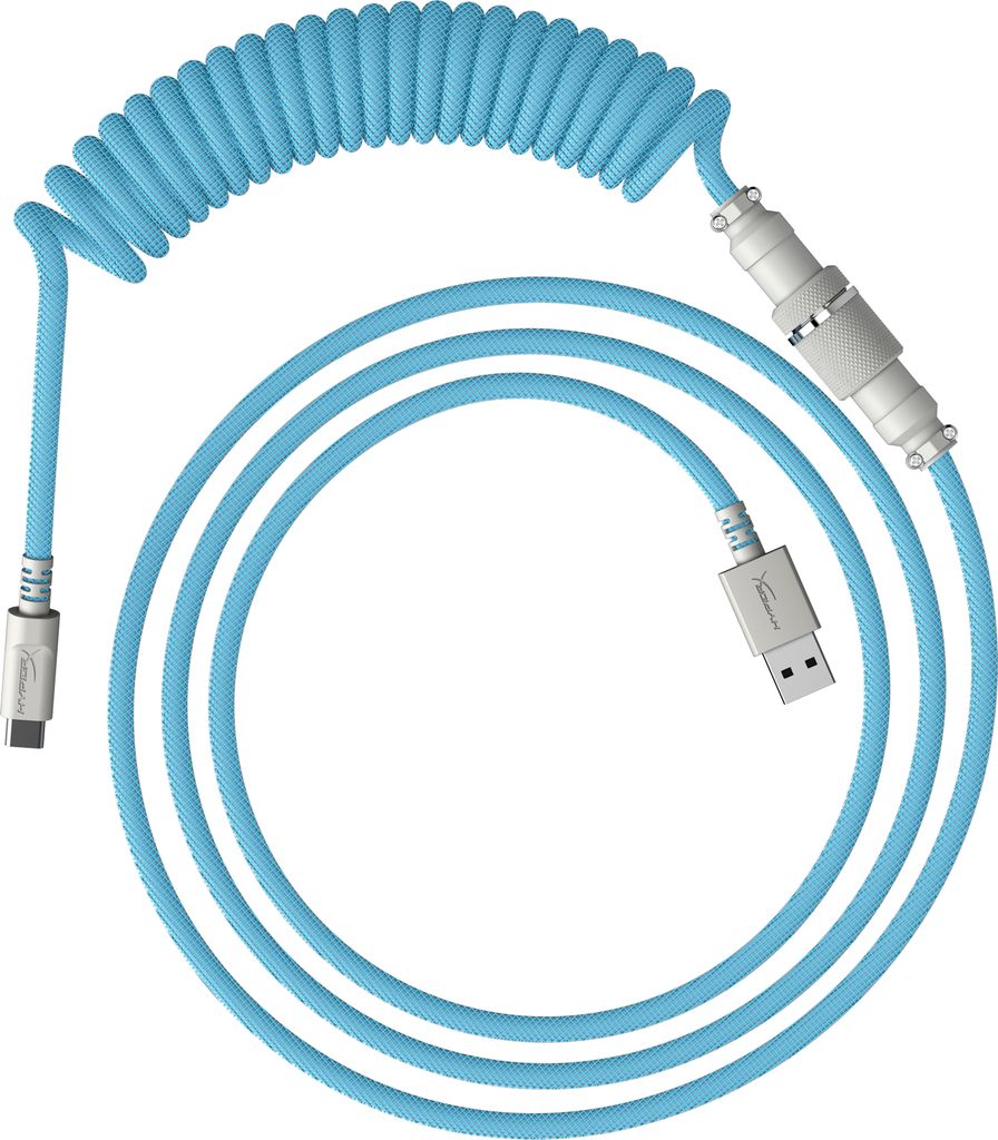 HyperX USBC Coiled Cable light blue white