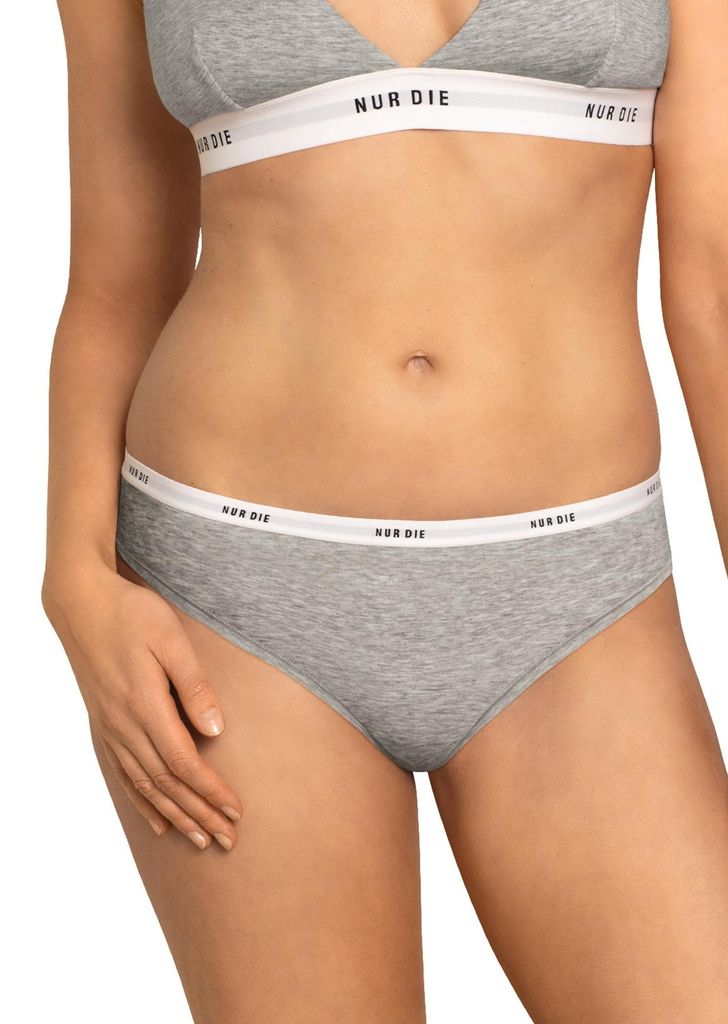 NUR DIE Soft Slip - graumelange - Größe 36-38