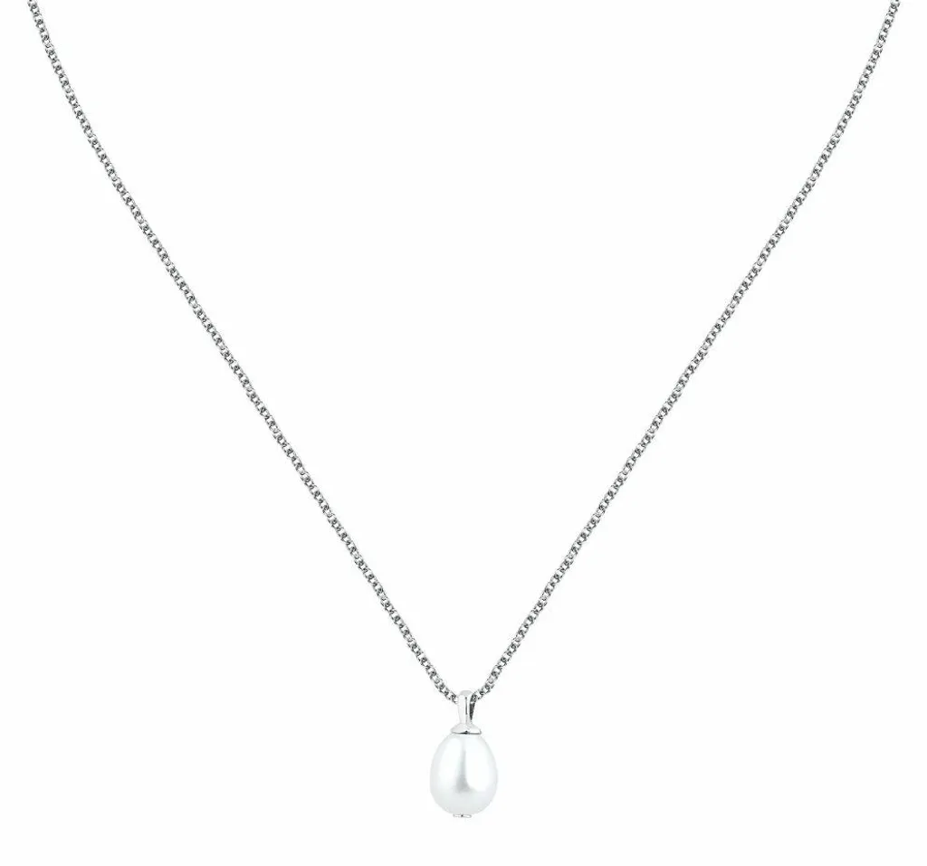 Pendentif perle de culture et chaîne en argent massif pour femme