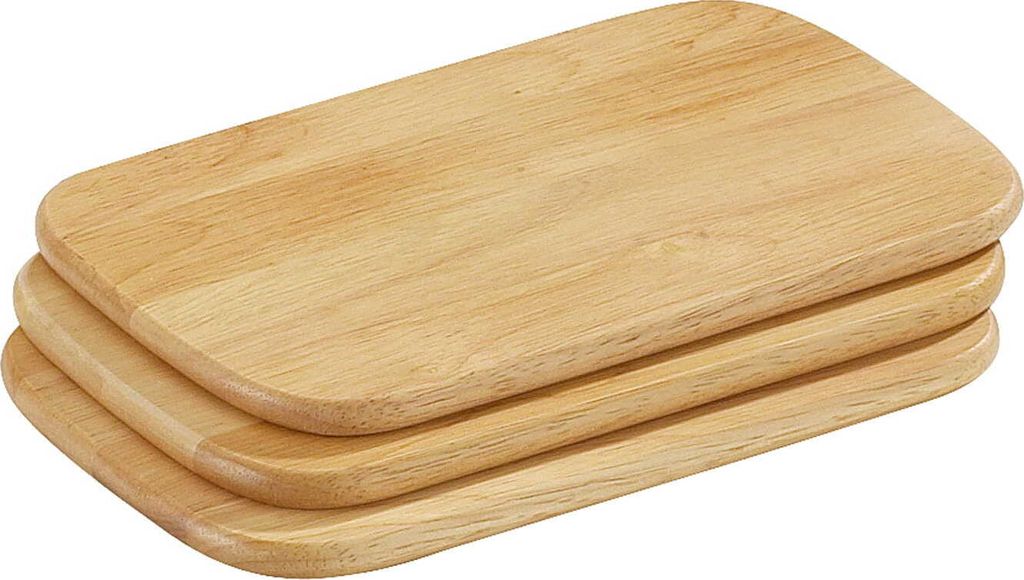 Zassenhaus 3er Set Frühstücksbretter Gummibaum 22 x 15 cm Produktbild 