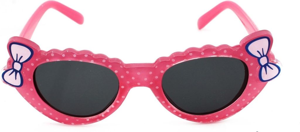 Süße Baby Sonnenbrille Kleinkind Brille Schwarz Getönt UV400 mit Schleifen Pink Markenbrille Rennec mit Brillenbeutel