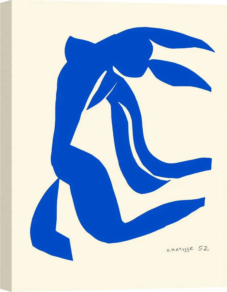 Impression sur toile Henri Matisse Nu bleu VII - Tableau d'art 100x70 cm