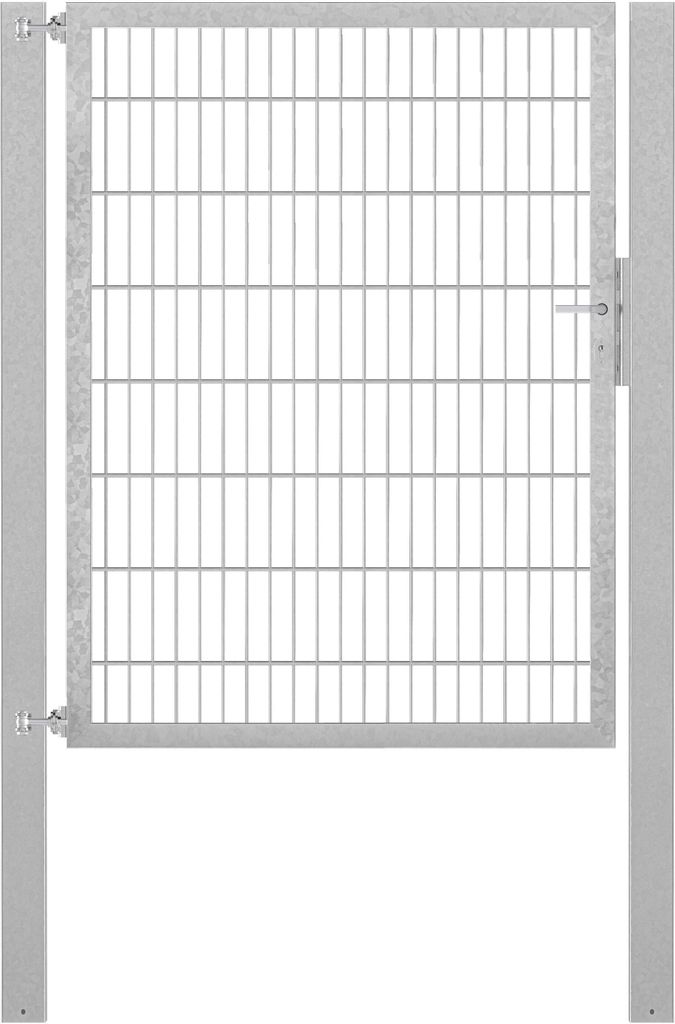 Alberts Einzeltor Flexo Plus mit Zubehör, zum Einbetonieren, feuerverzinkt, Breite 125 cm, Höhe 160 cm, Pfostenstärke 100 x 100 mm