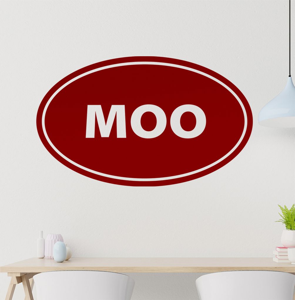 MOO Wandtattoo in 6 Größen - Wandaufkleber Wall Sticker - Dekoration, Küche, Wohnzimmer, Schlafzimmer, Badezimmer