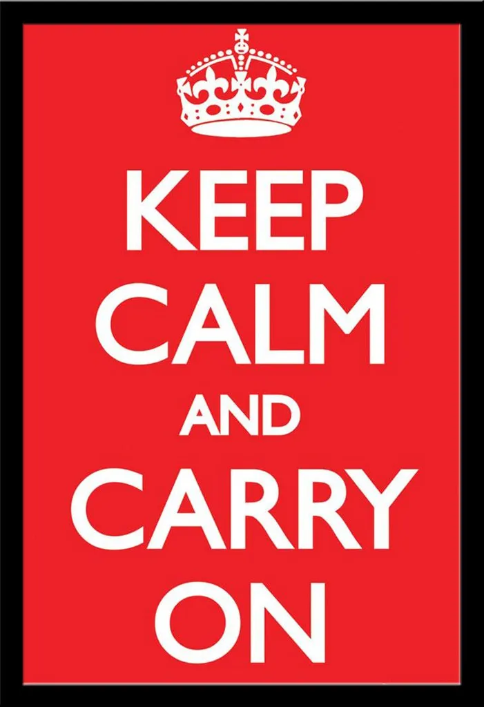 Poster Motivazionale Keep Calm + Cornice Shinsuke Maxi Vetro Acrilico
