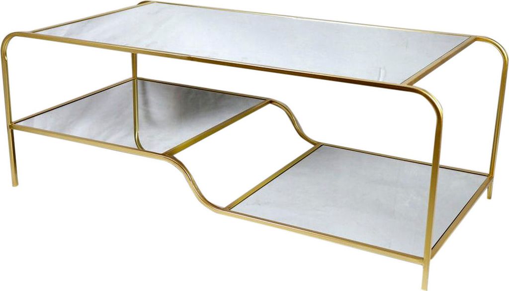 DKD Home Decor Glamour Dorado Metall Espejo Couchtisch 120 x 60 x 45 cm