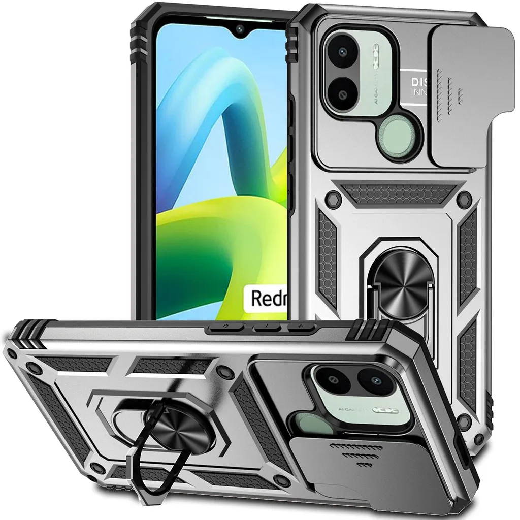 Custodia Professionale Redmi A1 Argento: Slide Camera e Supporto