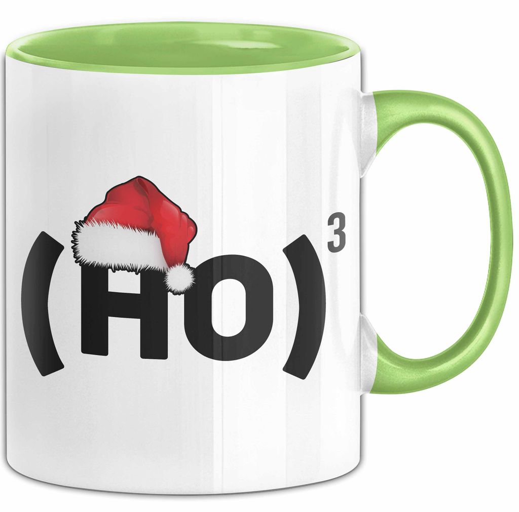 Chemielehrer Unterricht Tasse Geschenk Lustige Geschenkidee Spruch Ho Ho Ho Christmas Santa (Grün)
