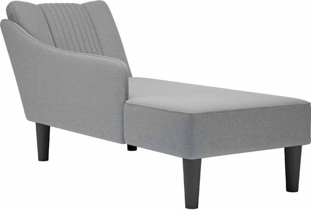 Chaiselongue mit Rechter Armlehne Hellgrau Stoff