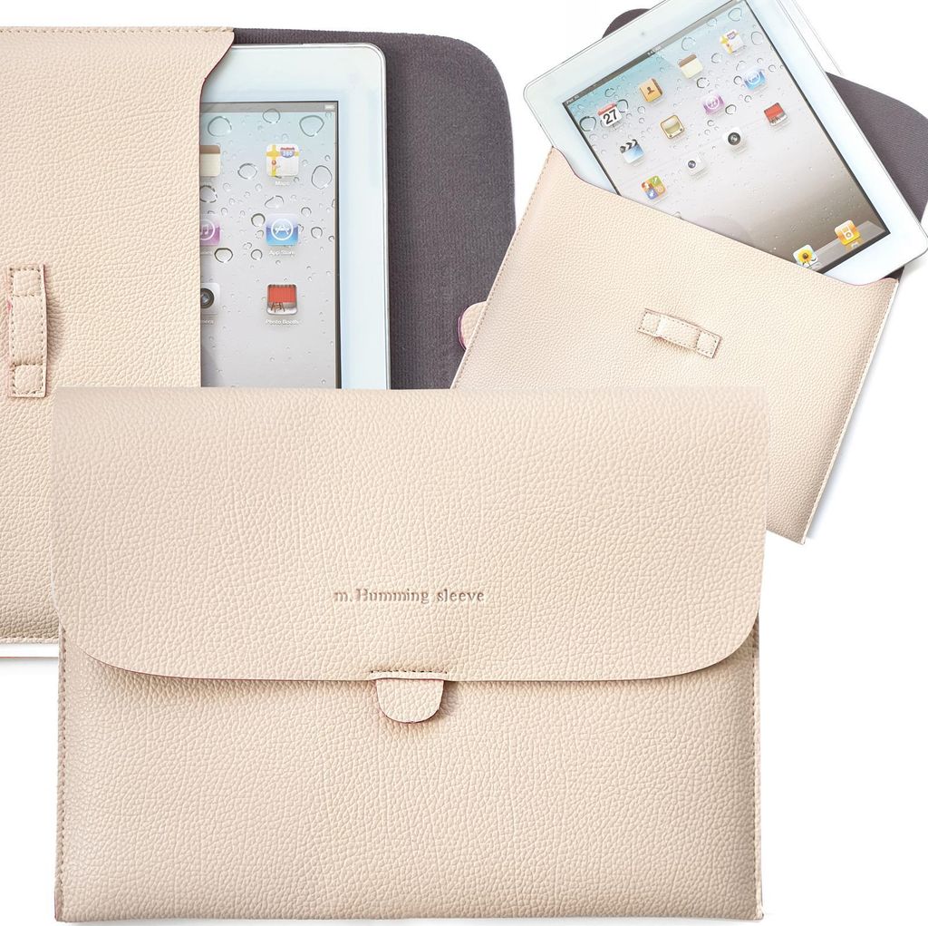 Apple iPad 2 Ipad 3 iPad 4 Tasche 9.7 Zoll Schutzhülle Sleevetasche Hülle Etui Schutztasche Vintage Tasche Cover Farbe: Cremeweiss
