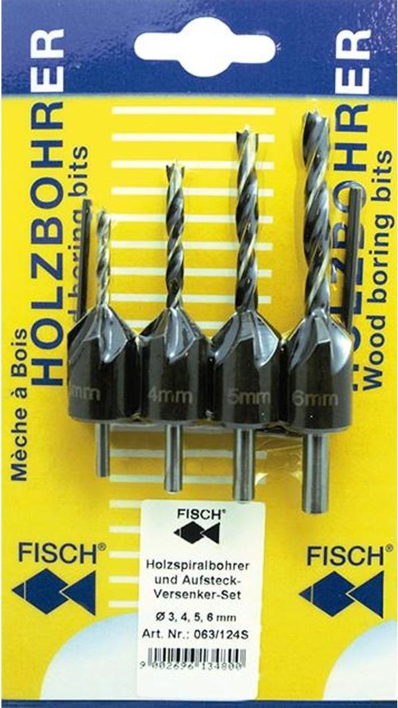 HolzSpiBo-/Versenker-Satz3-4-5-6mm auf Karte Fisch