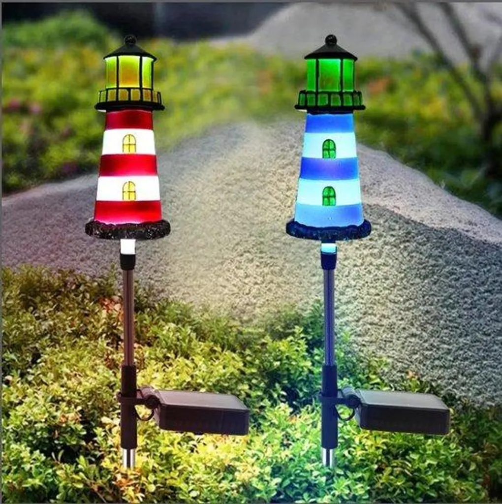 Éclairage solaire extérieur bicolore bleu rouge kit double étanche