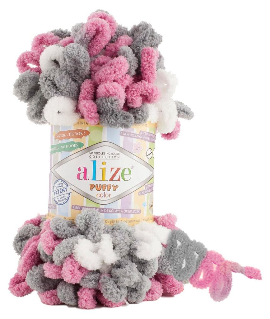 PUFFY couleur - 100g / 9 m - Blanc,Gris,Rose Image du produit 