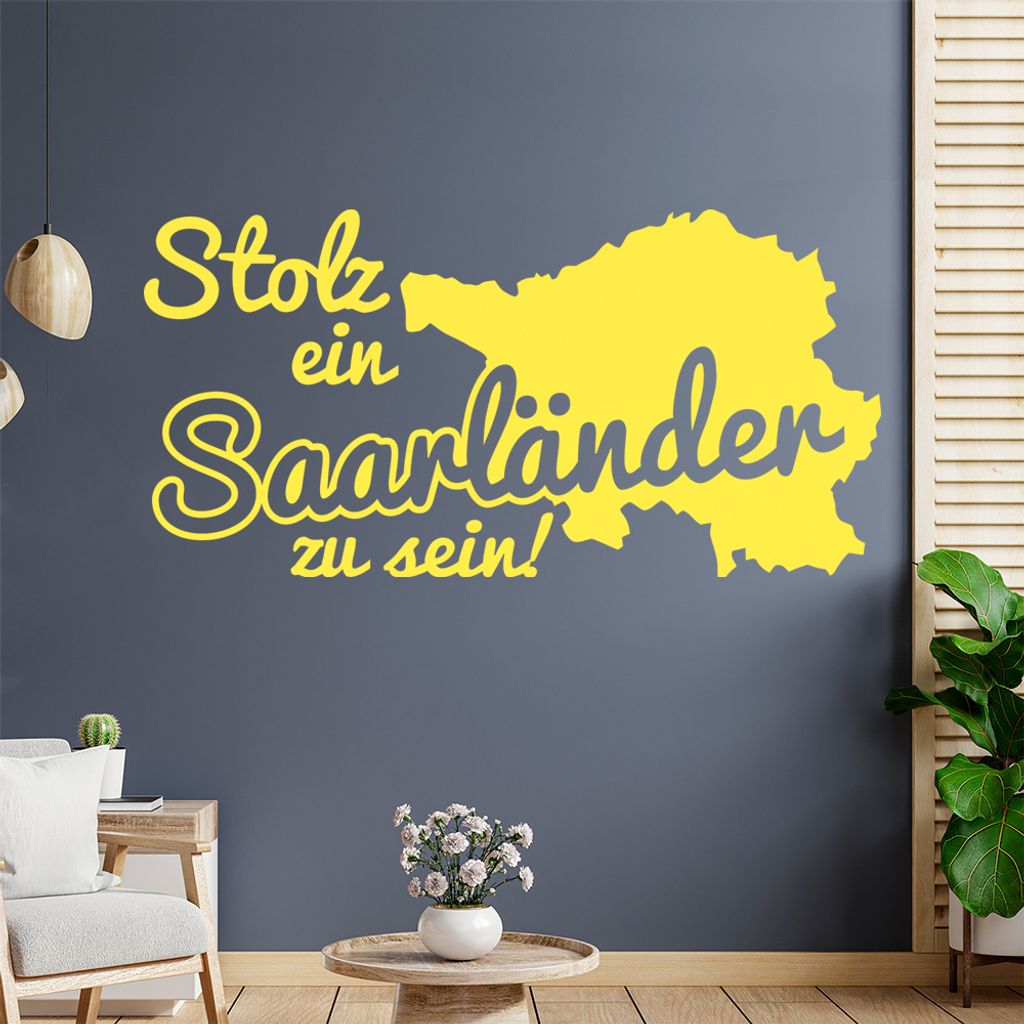 Saarländer Saarland Stolz Wandtattoo Wandaufkleber Wall Sticker - Dekoration, Küche, Wohnzimmer, Schlafzimmer, Badezimmer