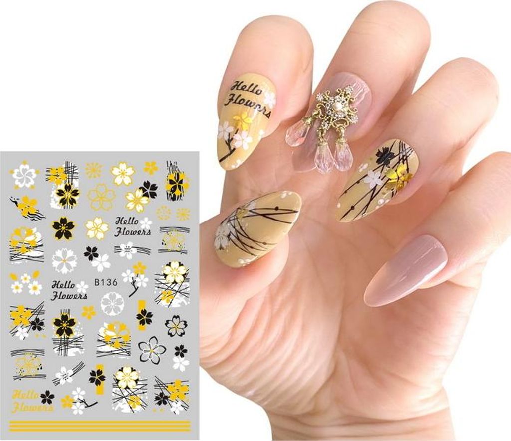 Nail Art Sticker Muster BLUMEN HOLO