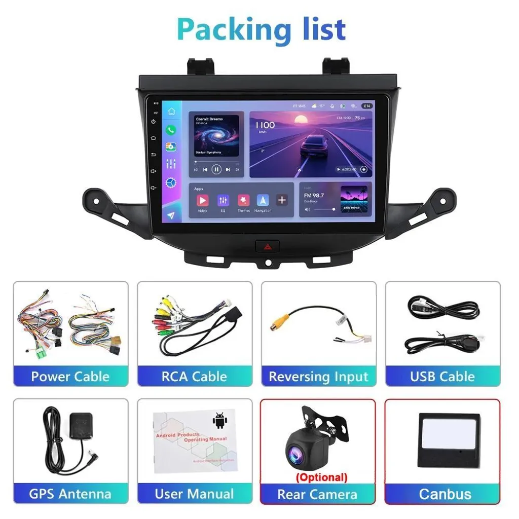 Autoradio GPS CarPlay Android Auto - Écran Tactile 9" pour Navigation