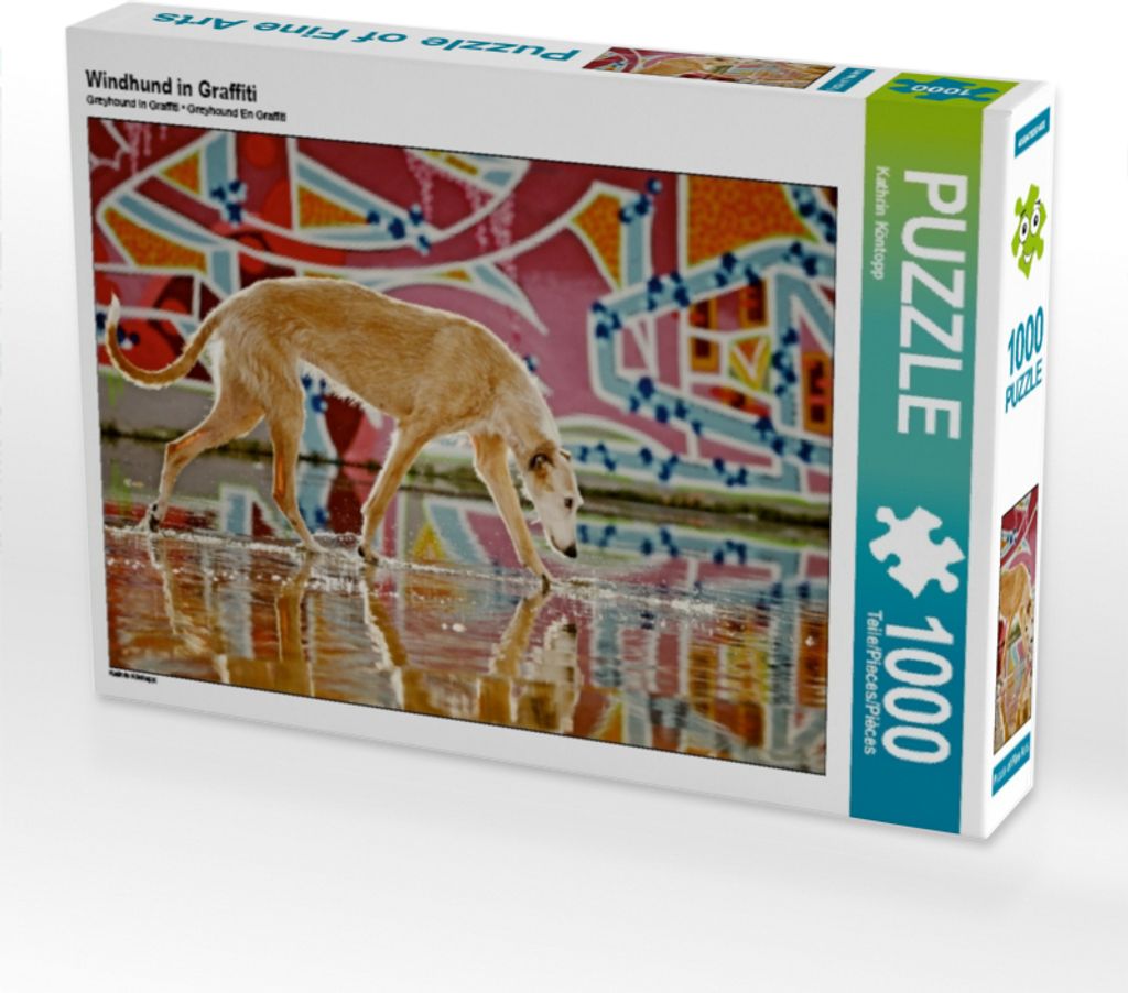 Calvendo Windhund in Graffiti 1000 Teile Puzzle quer 640x480mm, Köntopp Kathrin; 7405291
