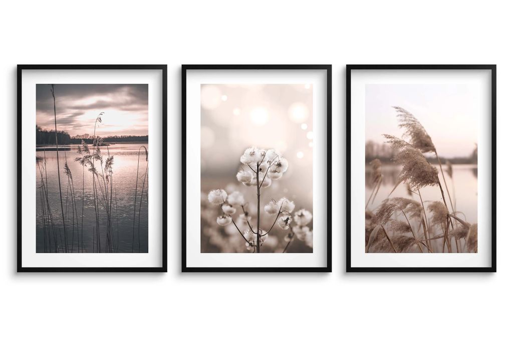 Poster Wandbilder Natur 3 Teilig Poster Set 50x70 cm - ökologische Tinte, Wasserfest - Poster für wohnzimmer, schlafzimmer