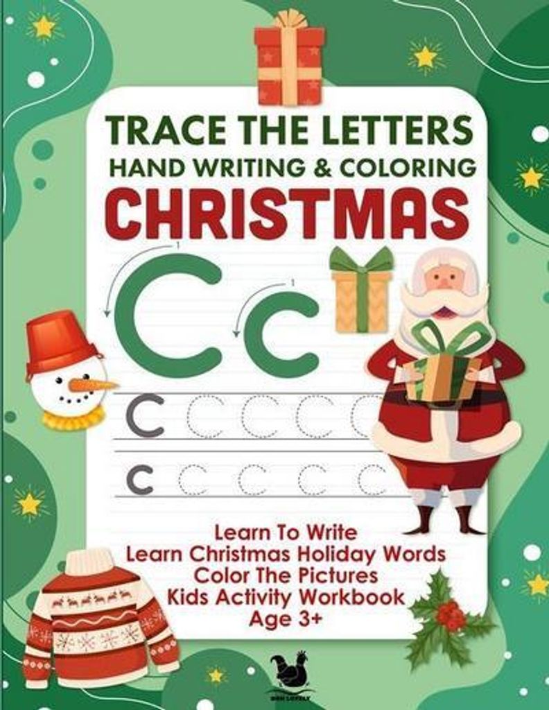Letter Tracing & Coloring Book für Kinder Weihnachten Worte