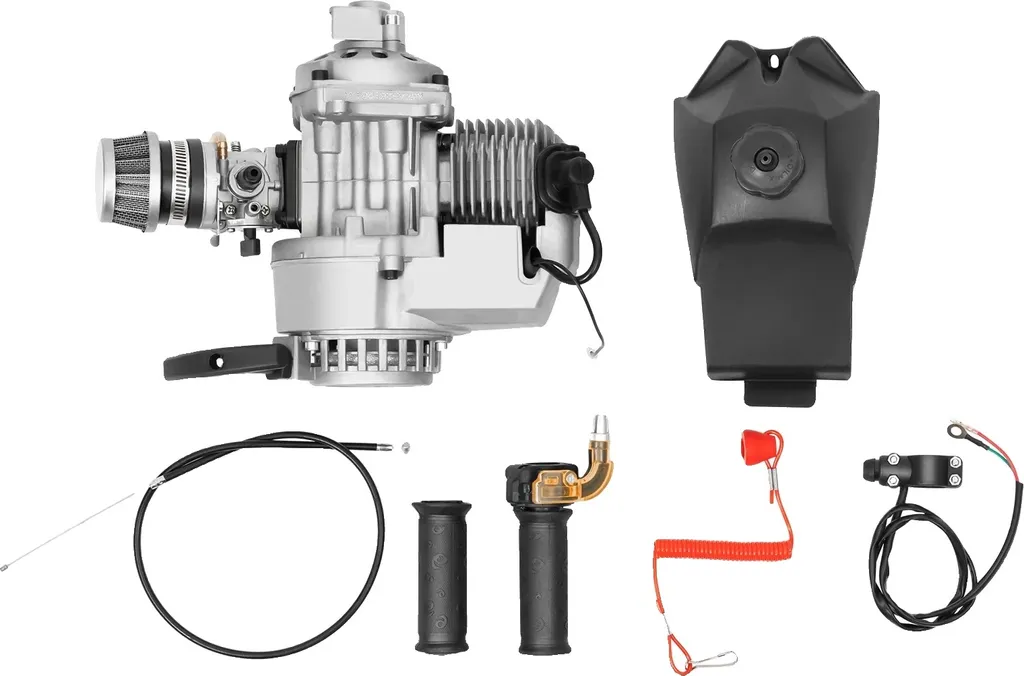 Moteur de rechange 49cc pour mini moto et quad enfant coloris argent