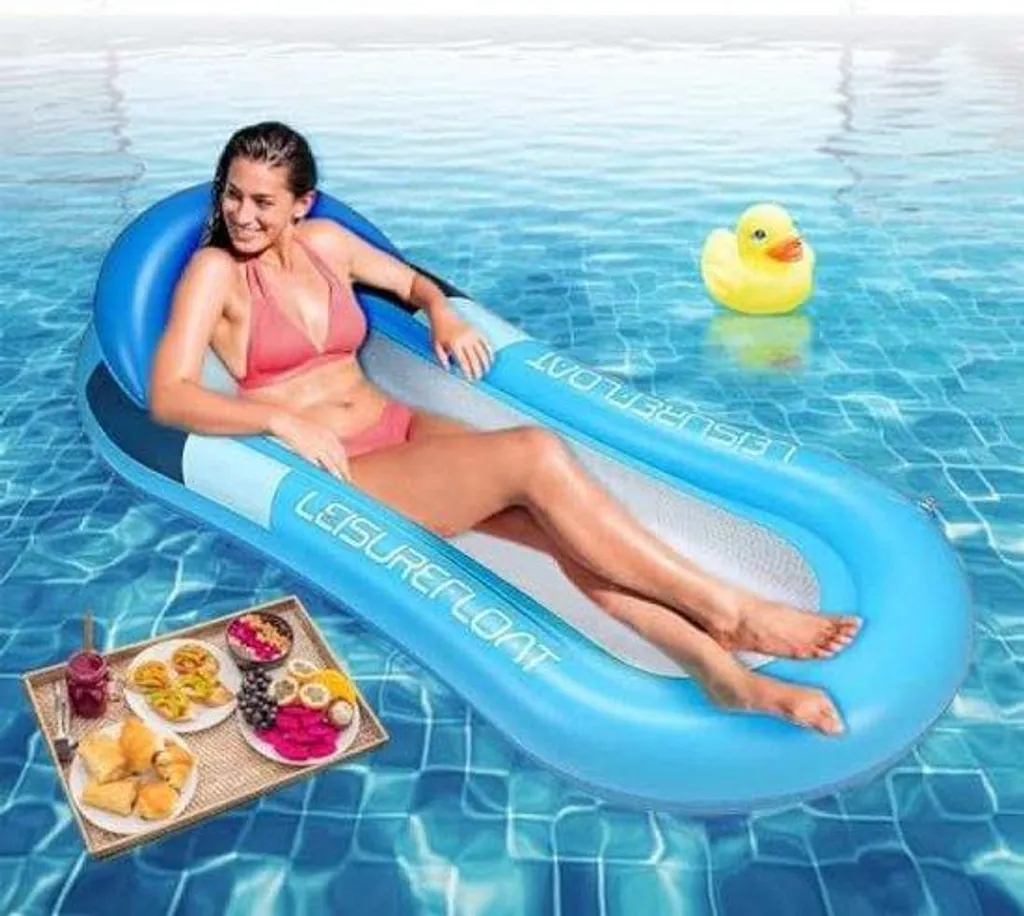 Chaise longue de piscine flottante et transat gonflable multi-usage
