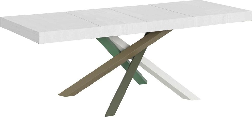 Ausziehbarer Tisch 90x160/264 cm Volantis Premium Weiß Esche Gestell 4/A