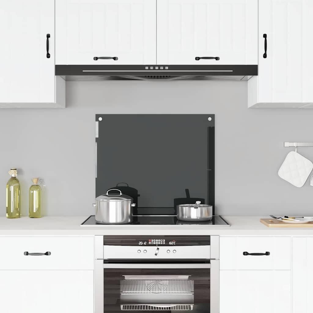 vidaXL Küchenrückwand Schwarz 70x60 cm Hartglas
