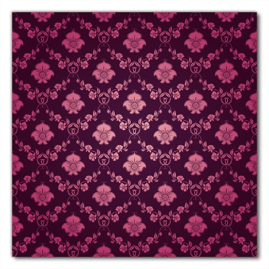 Wallario selbstklebende Möbelfolie/ Tischdecke für Innen und Außen, Größe: 70 x 70 cm - Blumenmuster Damast in pink lila