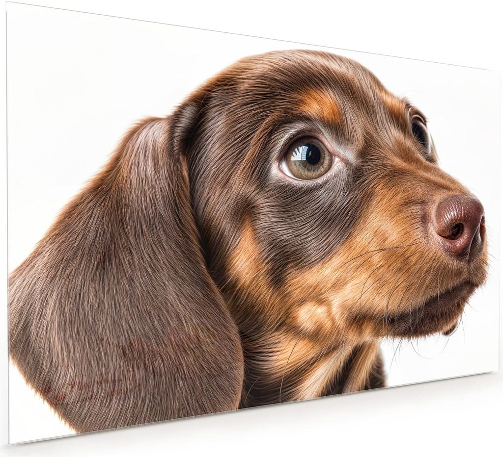 Küchenrückwand Spritzschutz Glas mit Motiv Niedlicher Hund 40 x 40 cm