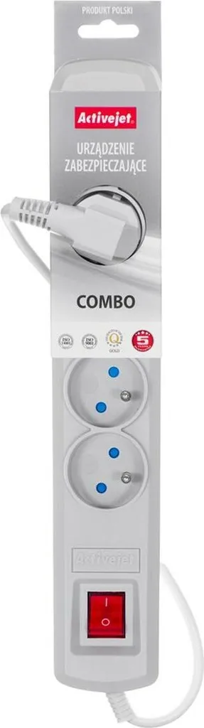 Listwa przeciwprzepięciowa 5 gniazd 1,5 m szara (10A; 2300W)