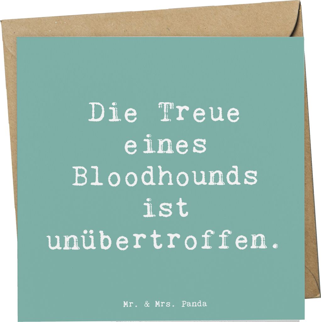 Mr. & Mrs. Panda Glückwunschkarte Spruch Bloodhound Treue - Meeresbrise - Geschenk, Freundschaft, Hunderasse, doppelkarte, Grußkarte, faltkarte, ...