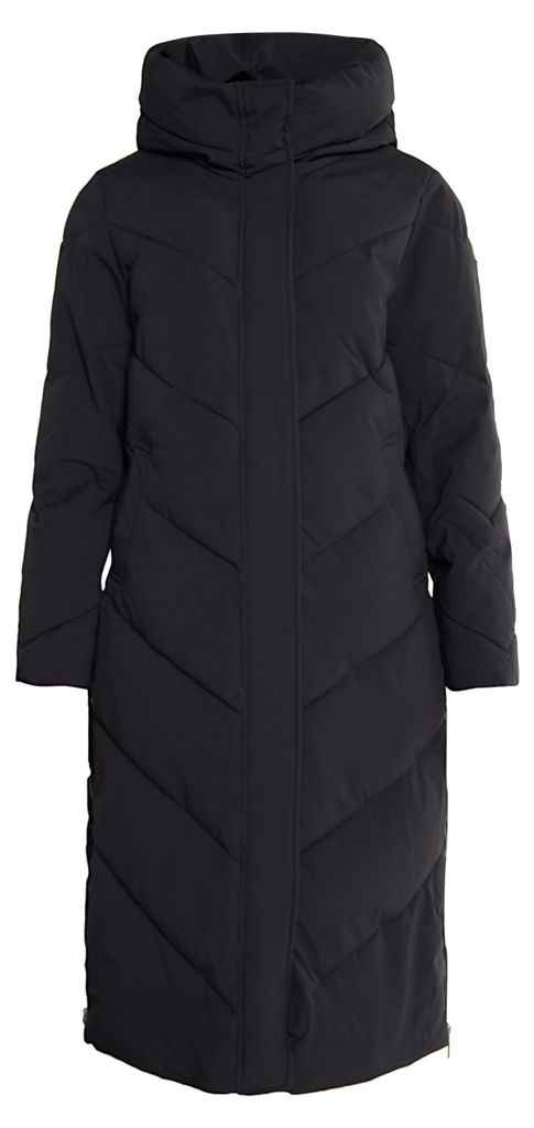 minya damen langer steppmantel - schwarz, XL
