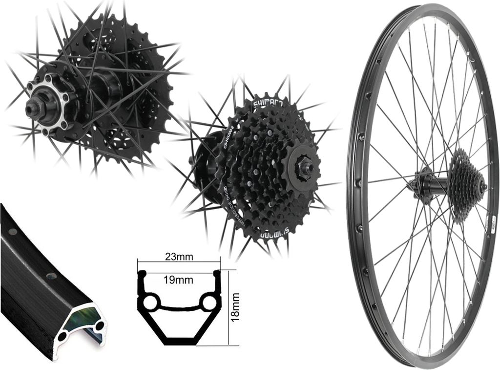 Aggro-X 27,5 Zoll Hinterrad Hohlkammer Laufrad Schwarz Disc Produktbild 