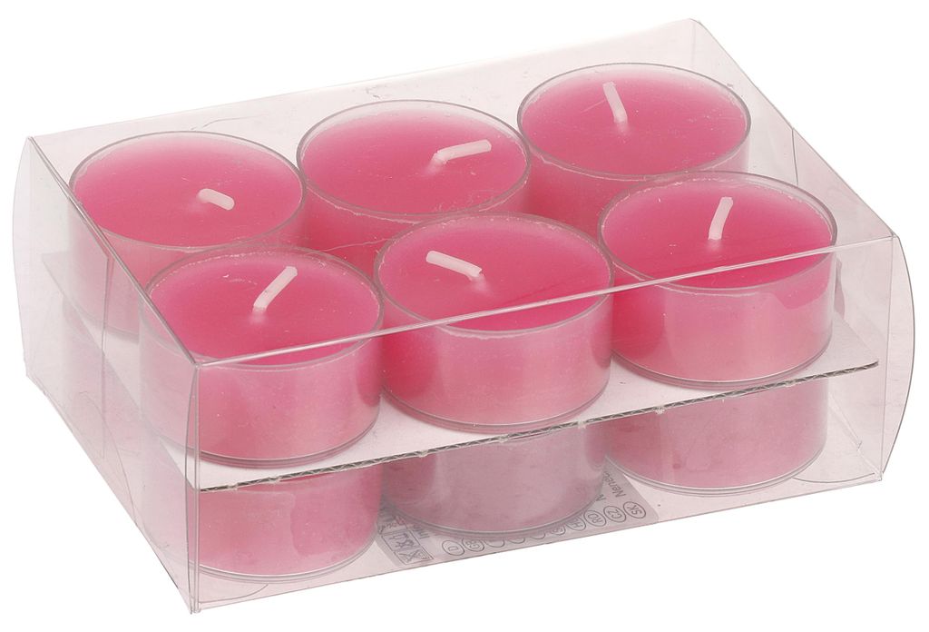 Teelichter in Kunststoffhülle Fuchsia 18/38mm, 12er-Pack Produktbild 